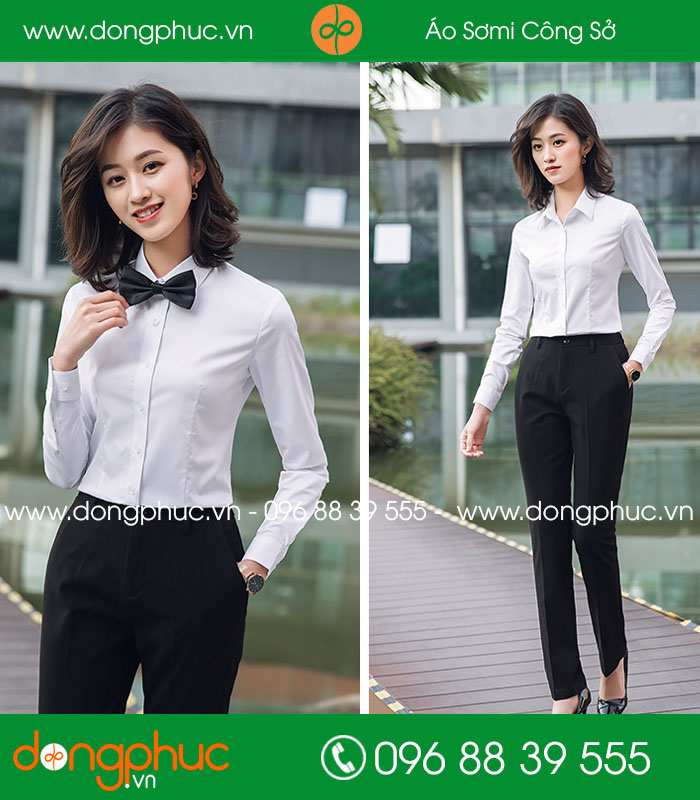  Đồng phục áo sơ mi màu trắng 